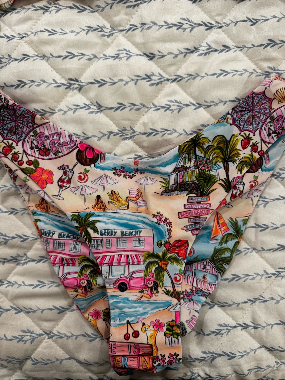 Tropical Print Bikini Set with Ring Detail - Picture 2 of 5